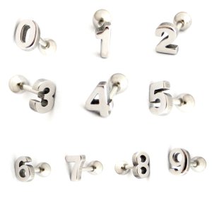 画像: １６Ｇ軟骨数字 ボディピアス 軟骨ピアス 片耳ピアス 
