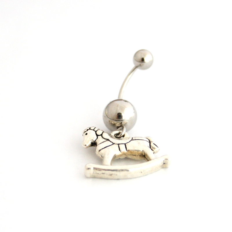 画像: １８Ｇ回転木馬バナナ 耳兼用ボディピアス ヘソピアス 耳ピアス 